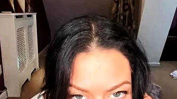 Mature brunette amateur giving a great POV blowjob