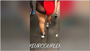 Wife In See Through Shorts And Thong Teasing Train Passengers