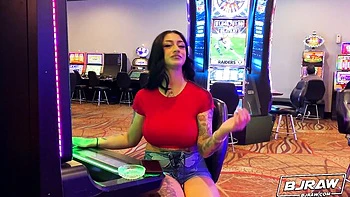 POV dick-sucking session with a hot inked brunette Luna Baby