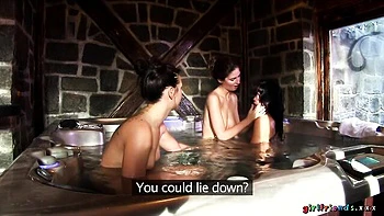 Bathing dolls Lexi Dona and Charlotta love lesbian sex in 3some style