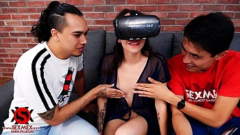 Hard fuck in the cowgirl pose with a VR girlfriend Sara Villegas