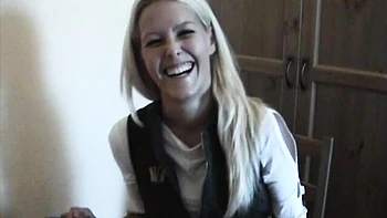 Gorgeous blonde Sophie Moone is making a nice Halloween pumpkin