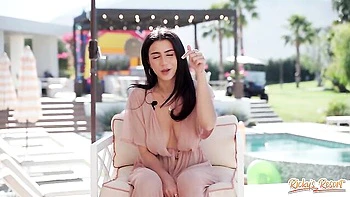 Busty pigtailed hottie Roxie Sinner is enjoying interracial penetration