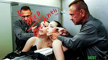 Awesome doggy style fuck with a long-legged brunette Scarlett Rosewood