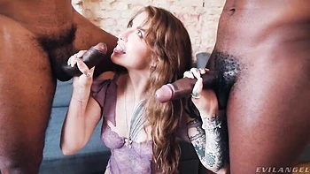 Gorgeous interracial penetration with a tattooed girlfriend Eden Ivy