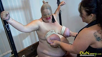 BBW hardcore bondage sex play with two mature hotties Karen and Vera