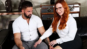Good redhead model with natural tits Sophia Locke impaled by big cock