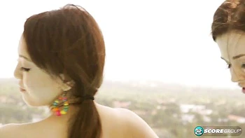 Valory Irene and Hitomi are showing off their massive melons