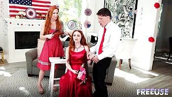 An awesome doggy style fuck with redheads Sophia Locke and Scarlet Skies