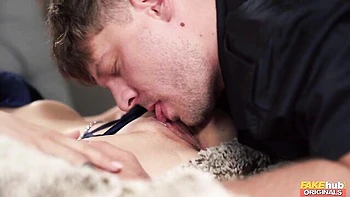 Big-boobed young brunette Nelly Kent rammed in the cowgirl pose