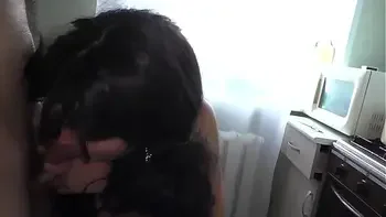 step Mom came down and started sucking her stepson's dick and when she was tired she asked to fuck her in the ass