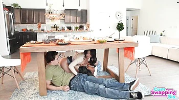 Cum Swapping Sis - natural tits sex