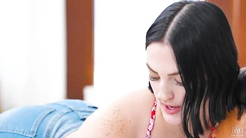 Oral action with enchanting Lucy Lotus from Nubile Films