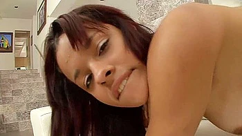 Petite Brunette Gets Her Pussy Pounded On The Sofa