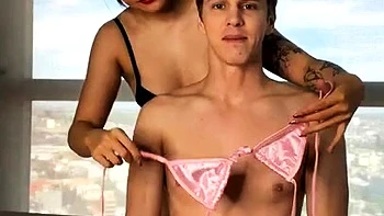 Small titted asian beauty giving blowjob