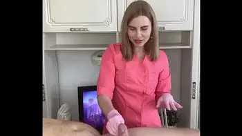 SugarNadya came up with a cool method of relief before waxing - jerking off the client