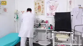 Gynecological examination of sporty Russian MILF Anina