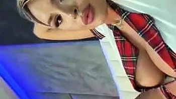 Big boob brunette masturbates on webcam