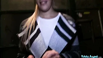 Outdoor dick-sucking and hard fuck for money with a hot busty babe