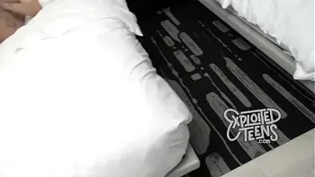 Blonde teen with a juicy fat ass sucks cock