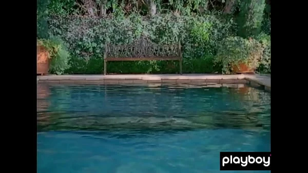 Big boobed blondie Kimberly Holland taking off her sexy uniform outdoor