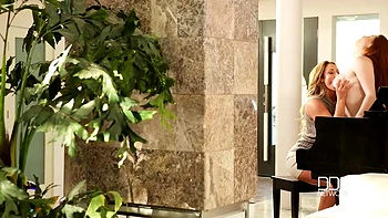 Busty Piano Sessions - Two Voluptuous Lesbians With Big Tits