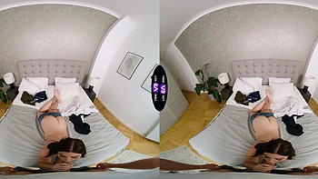 Cute teen Brill Angel rides cock in stunning vr porn