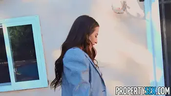 PropertySex Enticing Brunette Real Estate Agent Babe Convinces Picky Client to Purchase Home
