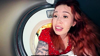 Horny Babe Trapped in Washer Takes My Thick Cock Deep