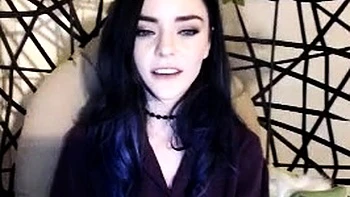 Cute curly brunette solo webcam masturbation