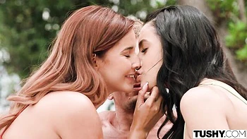 Spicy hotties Vanessa Alessia and Agatha Vega love anal fuck