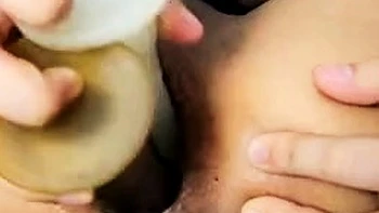 Raspberry Anal Training With Double Dildo