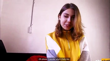 The guy films a homemade blowjob from his wife in first person: Blowjob, Doggy  Big Tits Porn