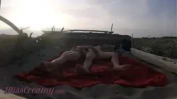 Strangers caught us masturbating on nudist beach in Maspalomas Dunes Canary with cumshot Part 1 - MissCreamy