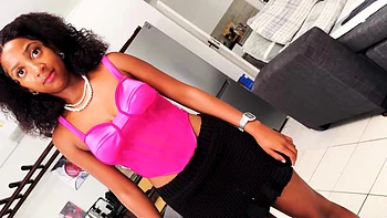 Black teen wannabe model on 1st casting