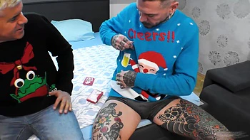 Maddy Black's Anal Squirting Taboo Threesome on Christmas Eve