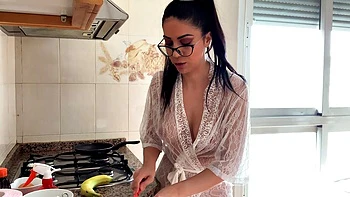 Gorgeous brunette enjoys favorite sex toy