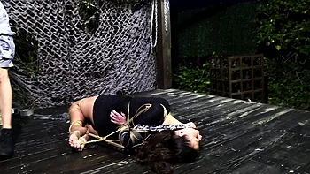 Femdom fetish mistresses fuck bdsm loser with strapon