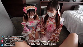 Japanese Girls Wearing A Kimono For Hinamatsuri Gives A Guy A Drooling And Handjob