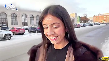 Public Cumwalk With Stranger For Money. Huge Jism On Face, Slut