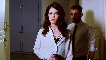 Two guys share hot brunette Evelyn Claire in mmf action