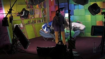 Behind The Scenes Blowjob Action: Amateur Lesbian Goth Teens with Tattoos & Piercings