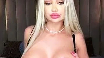 Big Boobed Blonde Masturbates With A Dildo In The Bathroom