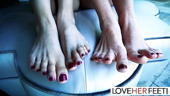 Alexia Anders and Katrina Colt's feet slave clip by Love Her Feet