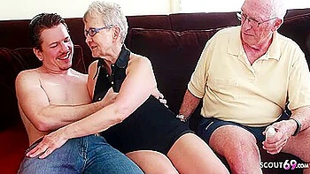 Old Granny Wife And Husband At First Ffm Threesome Sex With Big Dick Boy