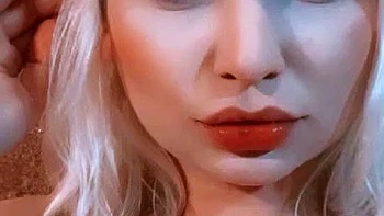 Cute blonde with big boobs solo