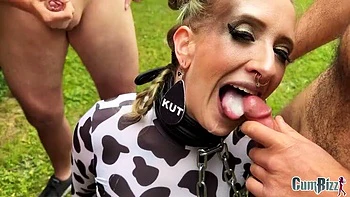 Amateur Dutch Teen Linda Lush Dogging Bukkake Gangbang with Big Tits Blowbang