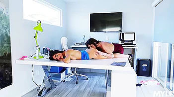 Lesbian Action On Desk - Emily Willis