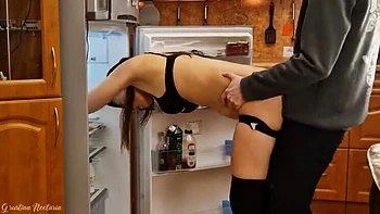 Homemade Russian Couple Prank! Husband Films Me Getting Fucked by a Big White Cock in Kitchen