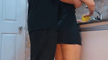 Levi Solen Cumshot on Maid's Dress in Kitchen - Big Cock on Juicy Ass Dishes Fetish HD